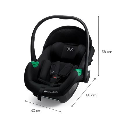KINDERKRAFT - Automobilinė kėdutė MINK PRO 2 40-87 cm (0-13 kg) juoda