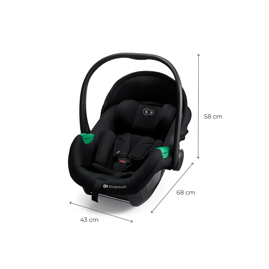 KINDERKRAFT - Automobilinė kėdutė MINK PRO 2 40-87 cm (0-13 kg) juoda