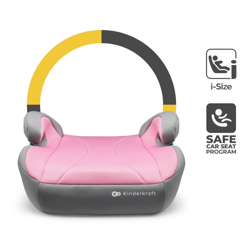 KINDERKRAFT - Automobilinė kėdutė paaukštinama I-BOOST i-Dydis 135-150 cm rausva