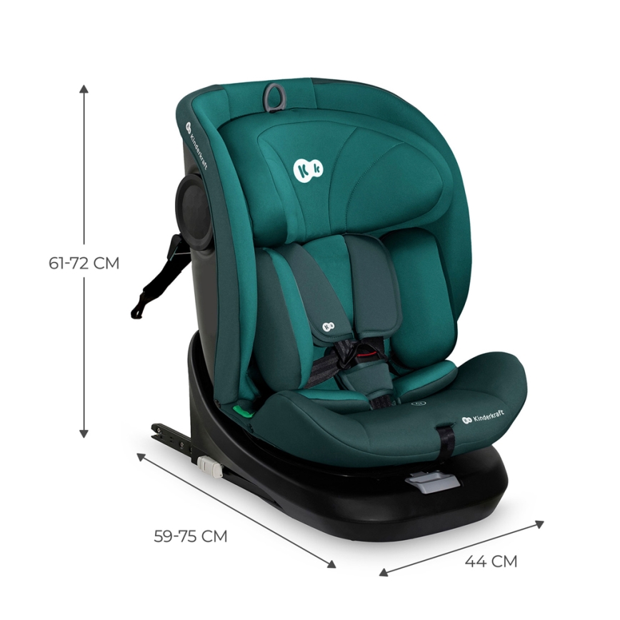 KINDERKRAFT - Automobilinė kėdutė su pasukama baze I-GROW i-Size 40-150 cm turkio spalvos