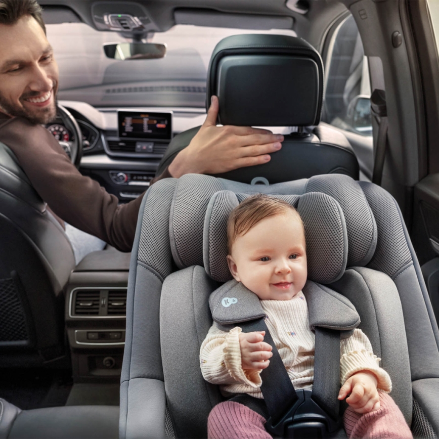 KINDERKRAFT - Automobilinė kėdutė su pasukama baze I-GUARD i-Size 40-105 cm pilka