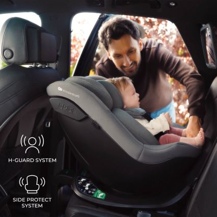KINDERKRAFT - Automobilinė kėdutė su pasukama baze I-GUARD i-Size 40-105 cm pilka