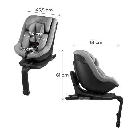 KINDERKRAFT - Automobilinė kėdutė su pasukama baze I-GUARD i-Size 40-105 cm pilka