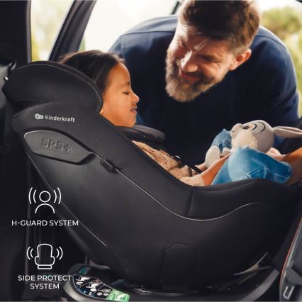 KINDERKRAFT - Automobilinė kėdutė su pasukama baze I-GUARD PRO i-Size 61-105 cm juoda
