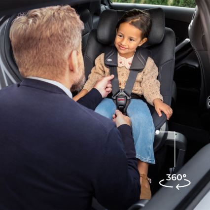KINDERKRAFT - Automobilinė kėdutė su pasukama baze I-GUARD PRO i-Size 61-105 cm juoda