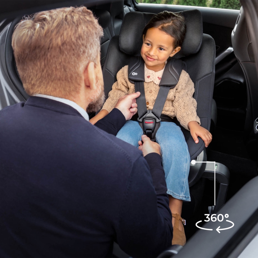 KINDERKRAFT - Automobilinė kėdutė su pasukama baze I-GUARD PRO i-Size 61-105 cm juoda
