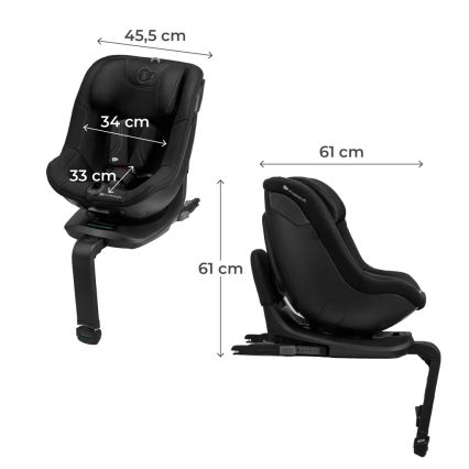 KINDERKRAFT - Automobilinė kėdutė su pasukama baze I-GUARD PRO i-Size 61-105 cm juoda