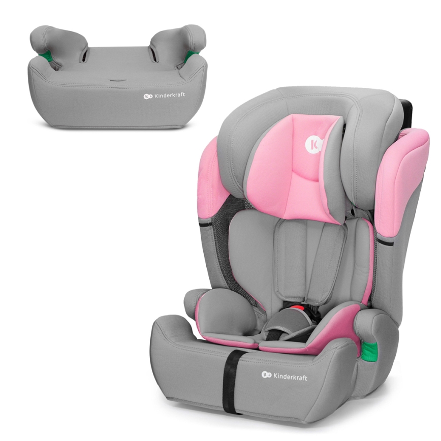 KINDERKRAFT - Automobilio sėdynė COMFORT UP i-Dydis (76-150 cm) pilka/rausva