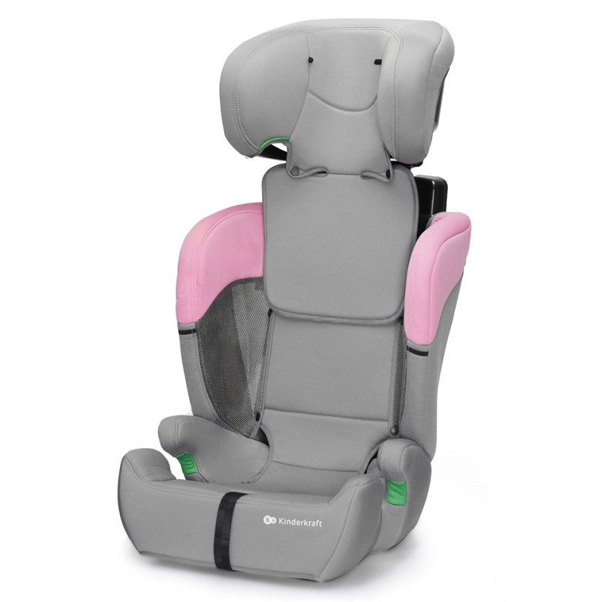 KINDERKRAFT - Automobilio sėdynė COMFORT UP i-Dydis (76-150 cm) pilka/rausva
