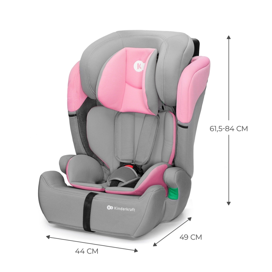 KINDERKRAFT - Automobilio sėdynė COMFORT UP i-Dydis (76-150 cm) pilka/rausva