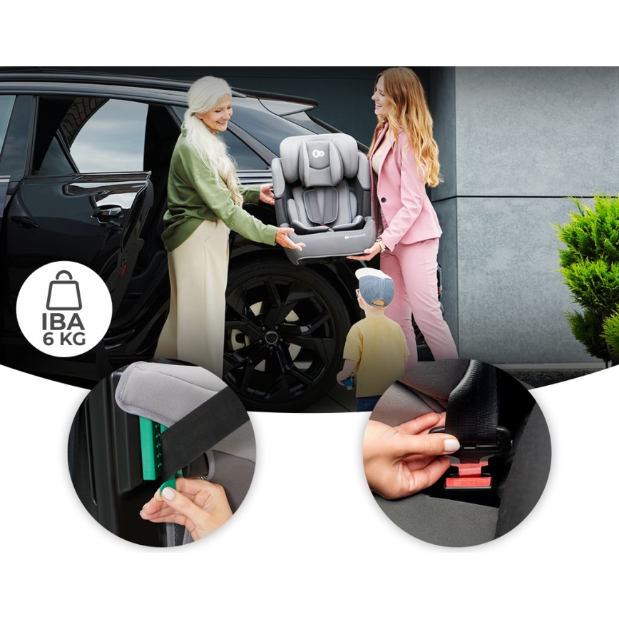 KINDERKRAFT - Automobilio sėdynė COMFORT UP i-Dydis (76-150 cm) šviesiai pilka