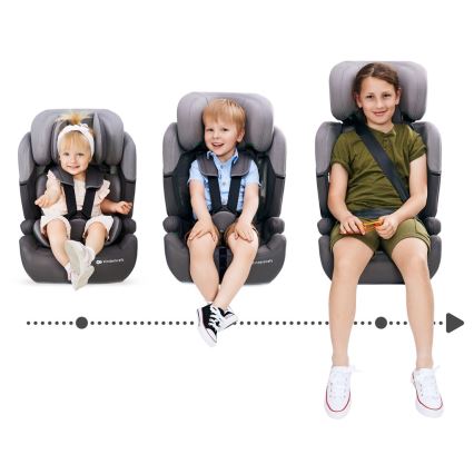 KINDERKRAFT - Automobilio sėdynė COMFORT UP i-Dydis (76-150 cm) šviesiai pilka