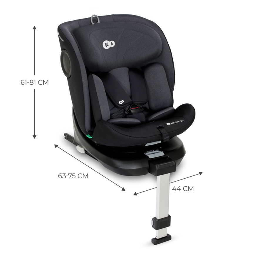 KINDERKRAFT - Automobilio sėdynė I-360 i-Dydis (40-150 cm) juoda