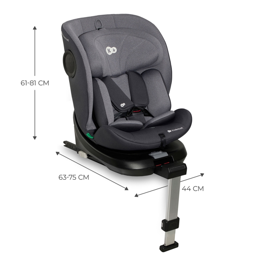 KINDERKRAFT - Automobilio sėdynė I-360 i-Dydis (40-150 cm) pilka