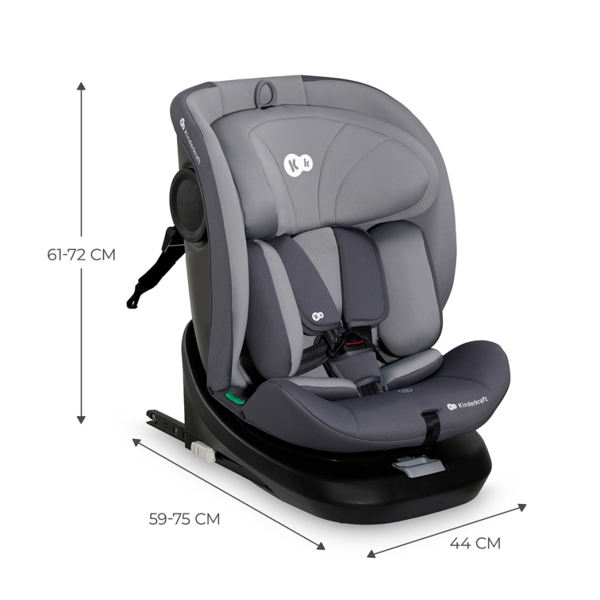 KINDERKRAFT - Automobilio sėdynė I-GROW i-Dydis (40-150 cm) pilka