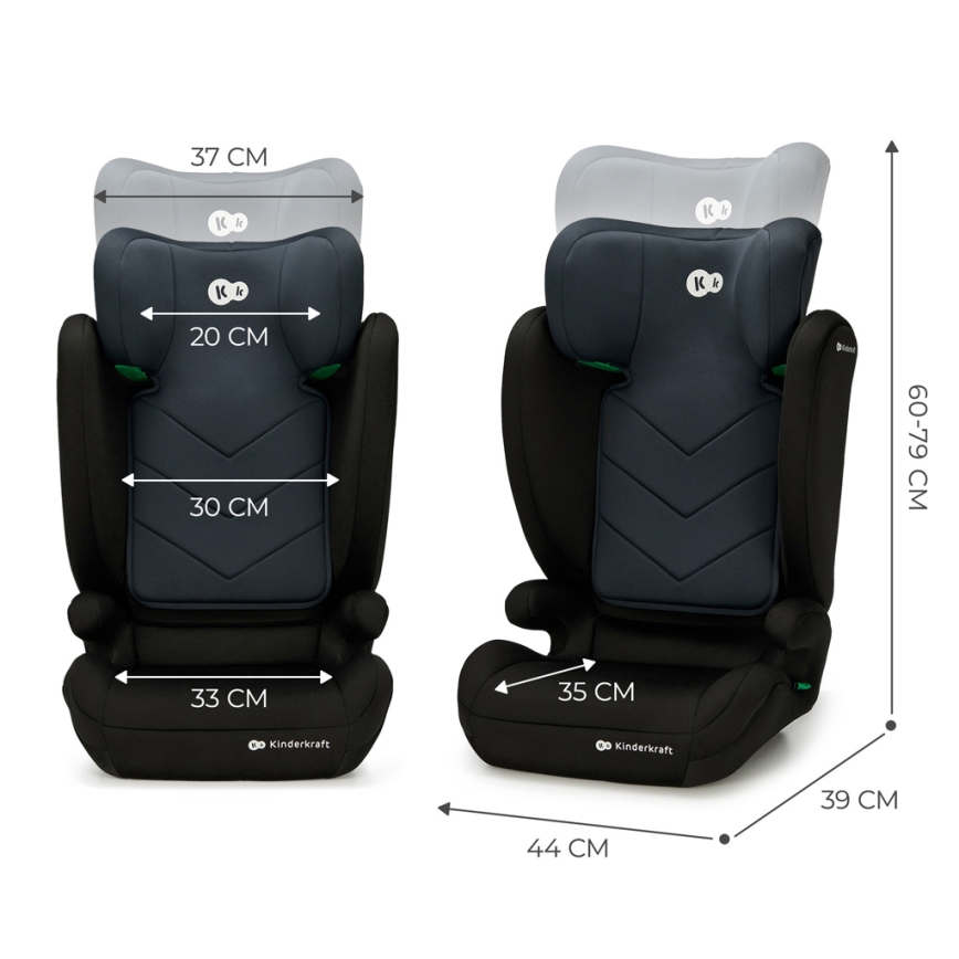 KINDERKRAFT - Automobilio sėdynė I-SPARK i-Dydis (100-150 cm) juoda
