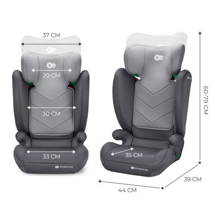 KINDERKRAFT - Automobilio sėdynė I-SPARK i-Dydis (100-150 cm) pilka