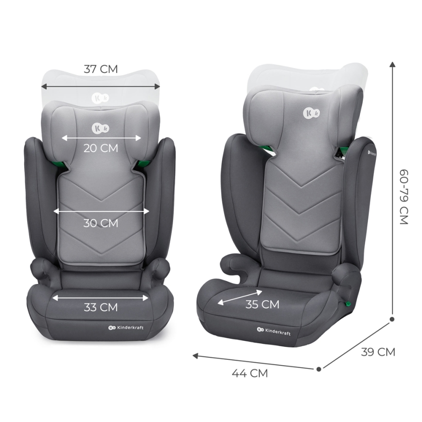 KINDERKRAFT - Automobilio sėdynė I-SPARK i-Dydis (100-150 cm) pilka