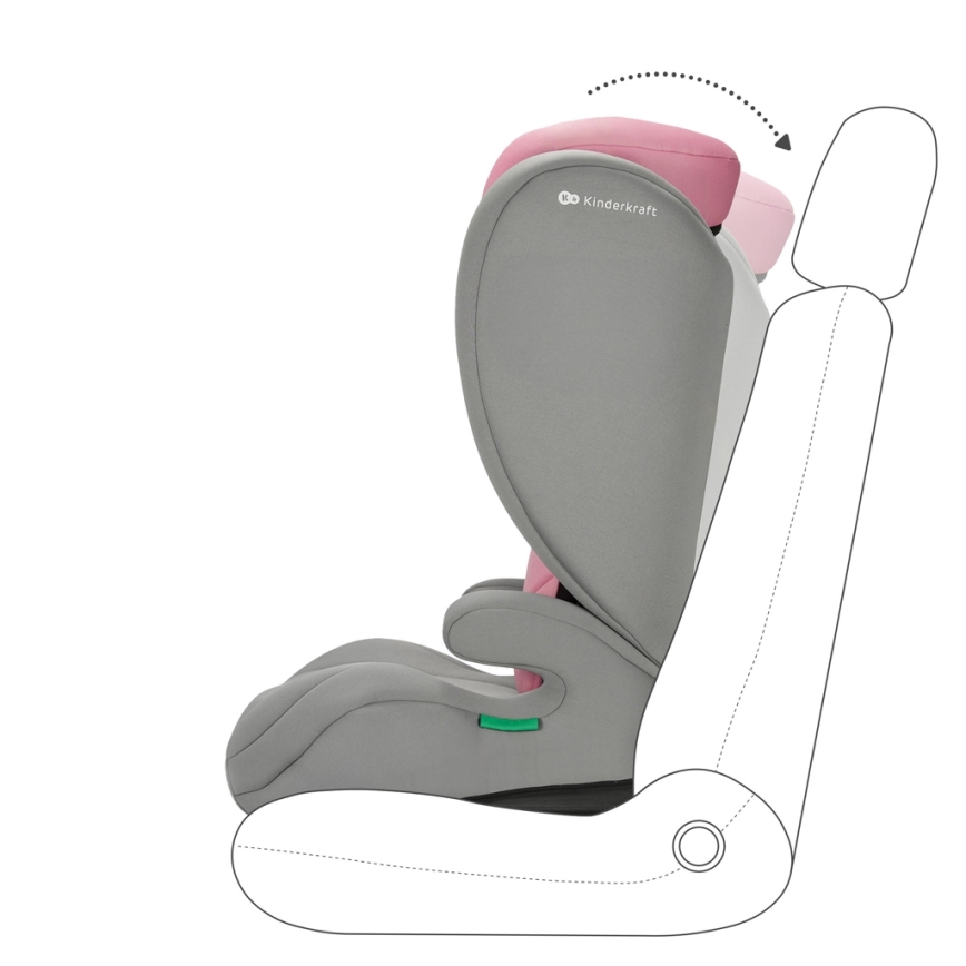 KINDERKRAFT - Automobilio sėdynė I-SPARK i-Dydis (100-150 cm) rausva