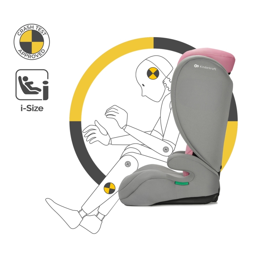 KINDERKRAFT - Automobilio sėdynė I-SPARK i-Dydis (100-150 cm) rausva
