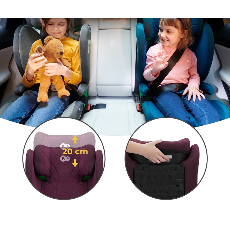 KINDERKRAFT - Automobilio sėdynė JUNIOR FIX 2 (100-150 cm) Cherry pearl