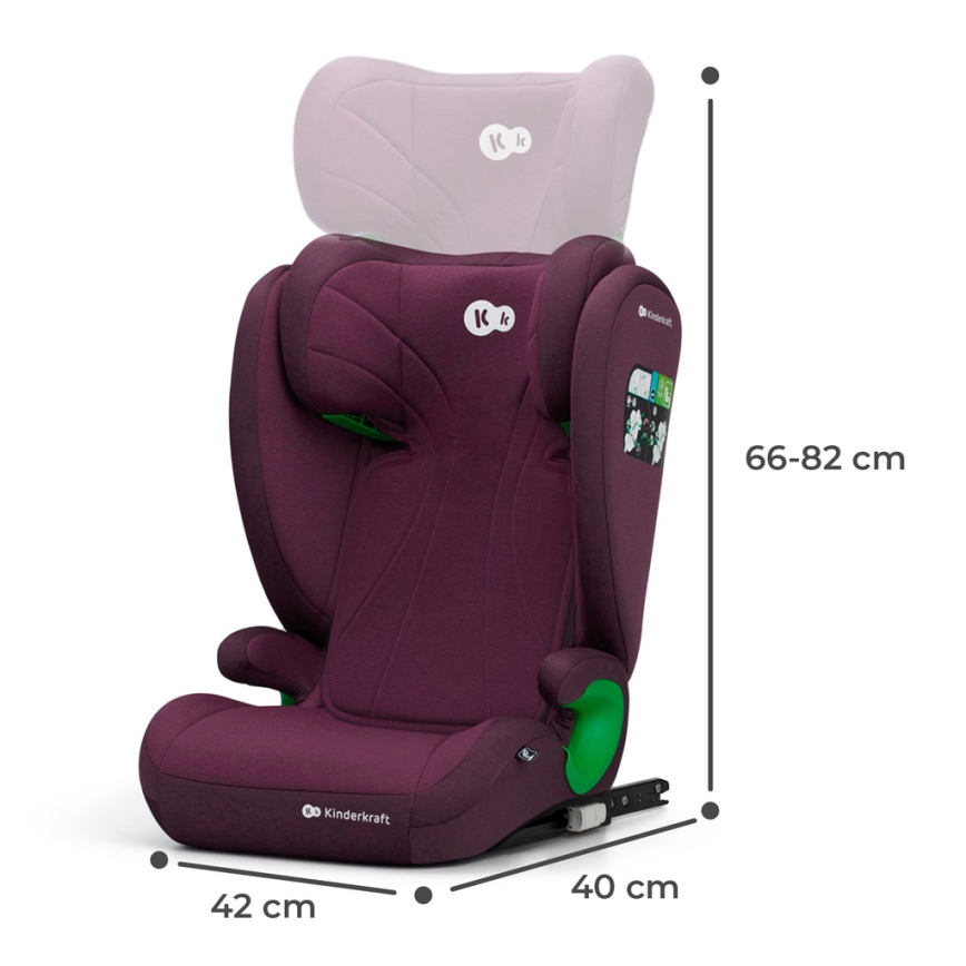 KINDERKRAFT - Automobilio sėdynė JUNIOR FIX 2 (100-150 cm) Cherry pearl