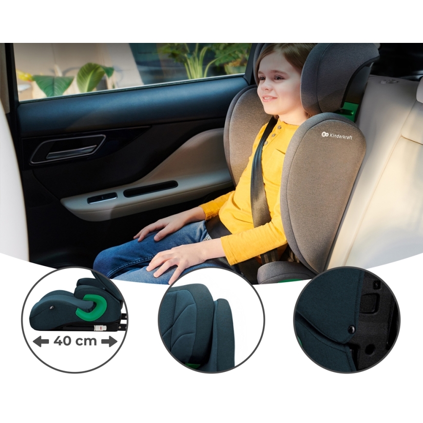 KINDERKRAFT - Automobilio sėdynė JUNIOR FIX 2 (100-150 cm) Harbor mėlyna