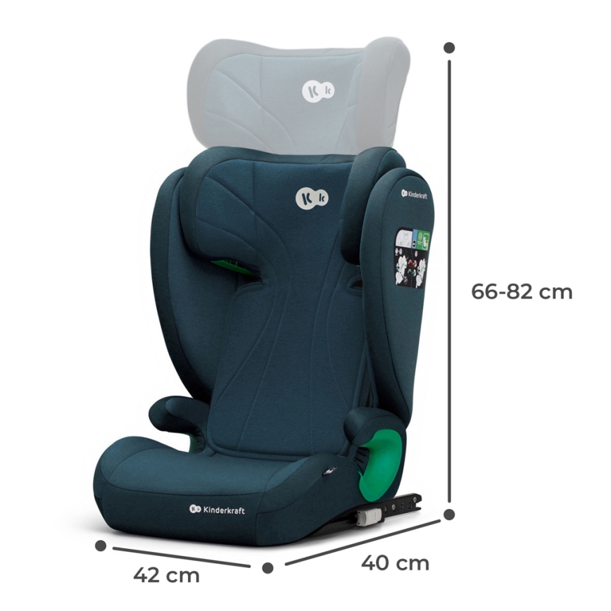 KINDERKRAFT - Automobilio sėdynė JUNIOR FIX 2 (100-150 cm) Harbor mėlyna
