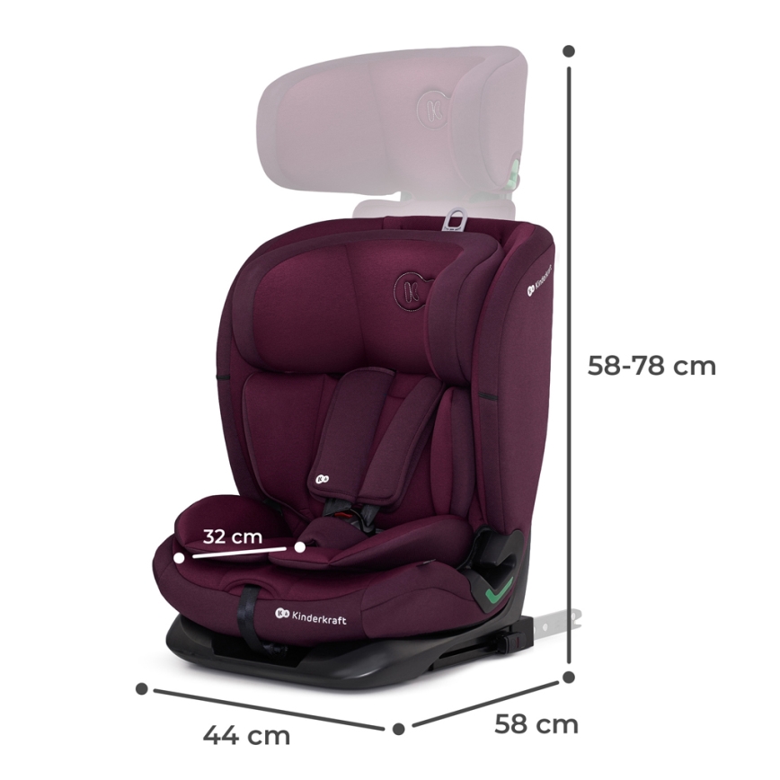 KINDERKRAFT - Automobilio sėdynė ONETO 3 i-Dydis (76-150 cm) + Isofix Cherry pearl
