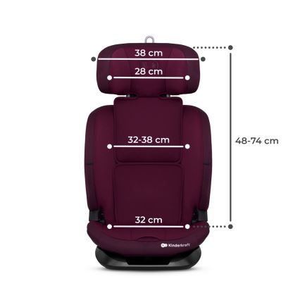 KINDERKRAFT - Automobilio sėdynė ONETO 3 i-Dydis (76-150 cm) + Isofix Cherry pearl