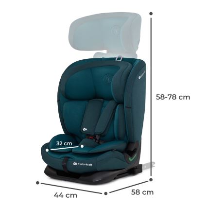 KINDERKRAFT - Automobilio sėdynė ONETO 3 i-Dydis (76-150 cm) + Isofix Harbor mėlyna