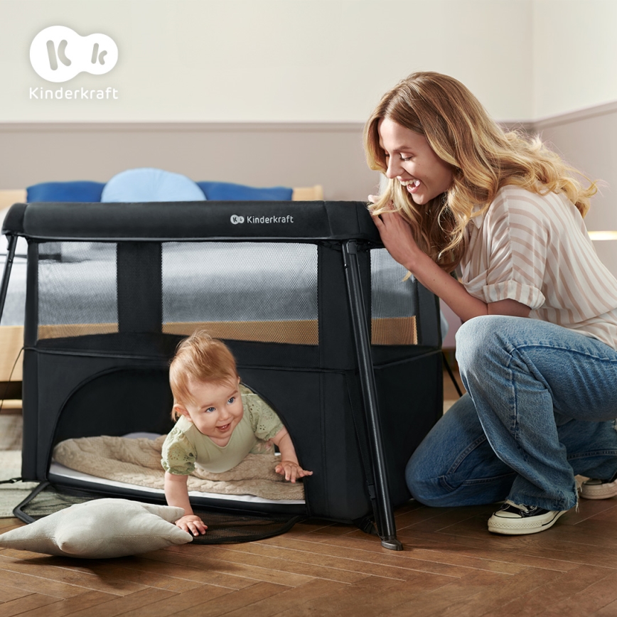 KINDERKRAFT - Kelioninė lovelė 3 viename CAMI juoda