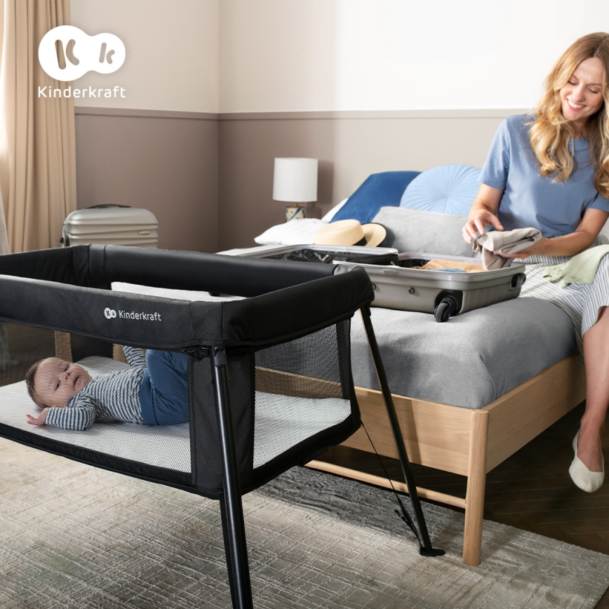 KINDERKRAFT - Kelioninė lovelė CAMI juoda