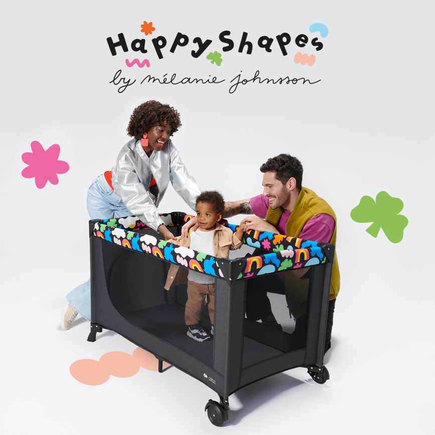 KINDERKRAFT - Kelioninė lovelė JOY 2 Happy shapes