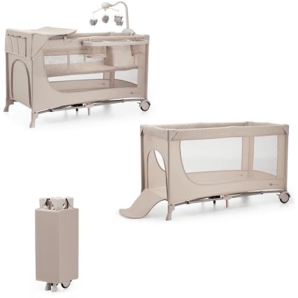 KINDERKRAFT - Kelioninė lovelė JOY 2 su priedais smėlio spalva