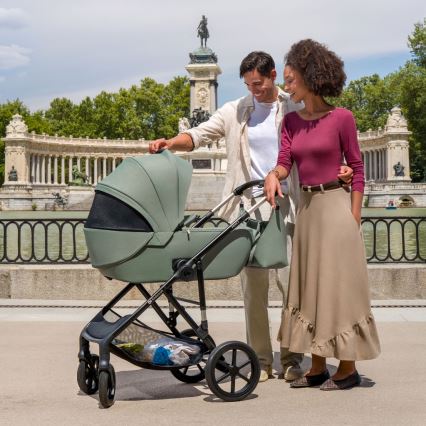 KINDERKRAFT - Kombinuojamas vežimėlis 3 viename PRIME 3, tamsiai žalias