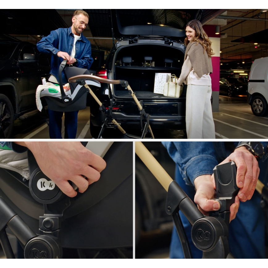 KINDERKRAFT - kombinuotas 3in1 vežimėlis MOOV 2 XL Air Grey