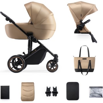 KINDERKRAFT - Kombinuotas vežimėlis 2in1 PRIME 2 smėlio spalva