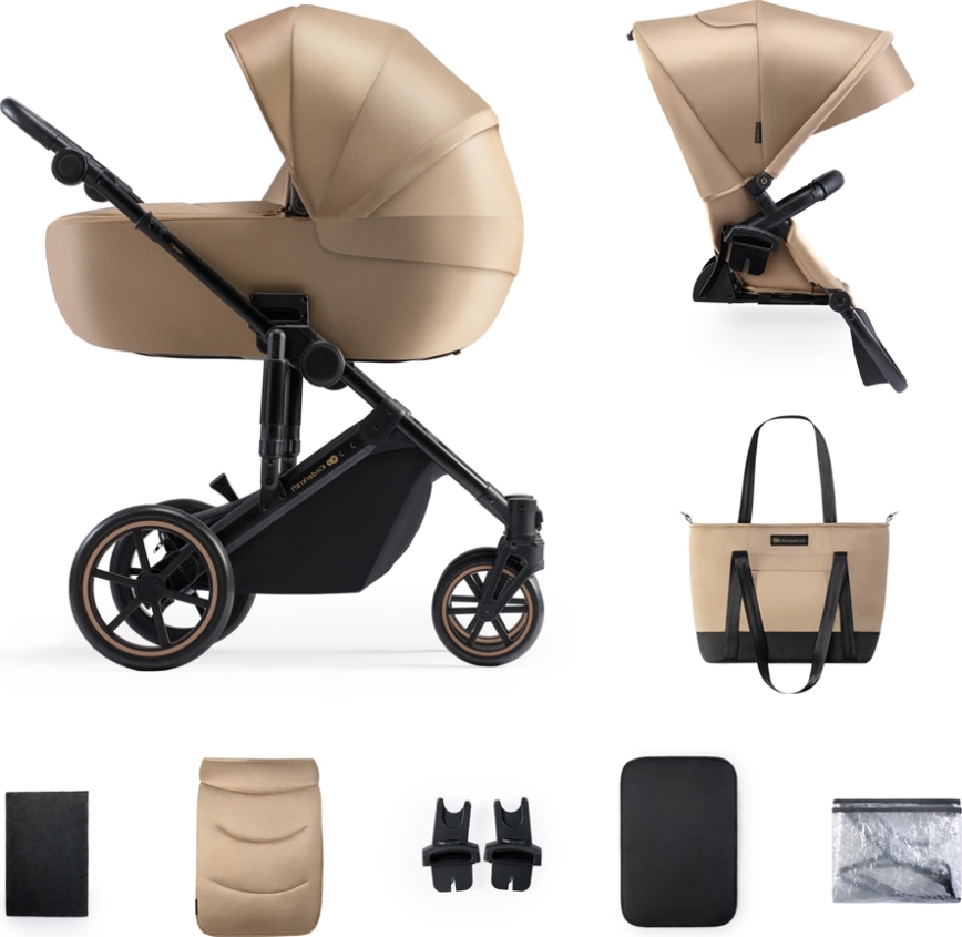 KINDERKRAFT - Kombinuotas vežimėlis 2in1 PRIME 2 smėlio spalva