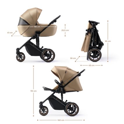 KINDERKRAFT - Kombinuotas vežimėlis 2in1 PRIME 2 smėlio spalva
