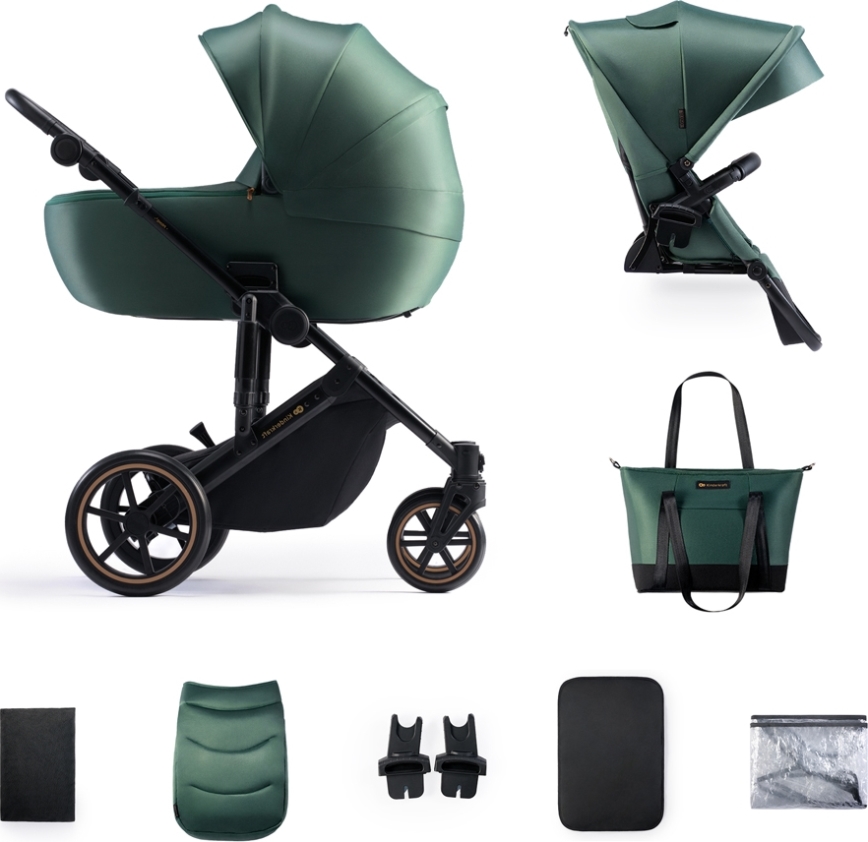 KINDERKRAFT - Kombinuotas vežimėlis 2in1 PRIME 2 žalia