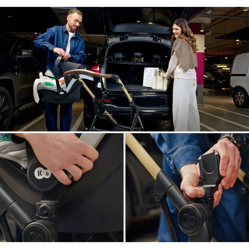 KINDERKRAFT - Kombinuotas vežimėlis 3 viename MOOV 2 XL Air Black