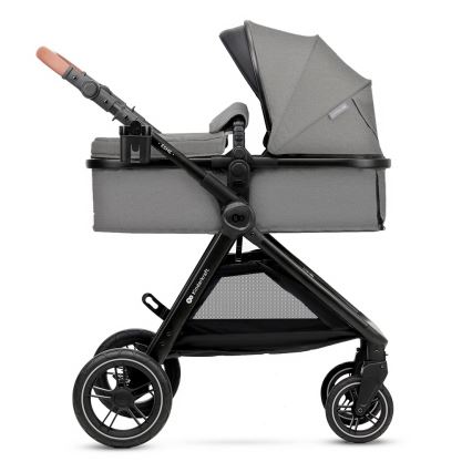 KINDERKRAFT - Kombinuotas vežimėlis 3in1 ESME Moonlight pilka + automobilio sėdynė MINK PRO