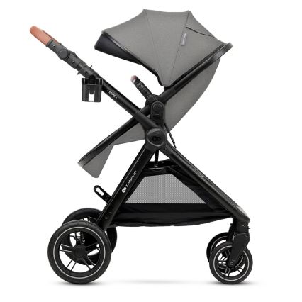 KINDERKRAFT - Kombinuotas vežimėlis 3in1 ESME Moonlight pilka + automobilio sėdynė MINK PRO