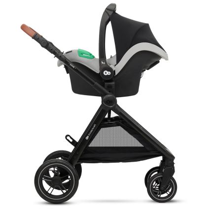 KINDERKRAFT - Kombinuotas vežimėlis 3in1 ESME Moonlight pilka + automobilio sėdynė MINK PRO