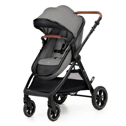 KINDERKRAFT - Kombinuotas vežimėlis 3in1 ESME Moonlight pilka + automobilio sėdynė MINK PRO