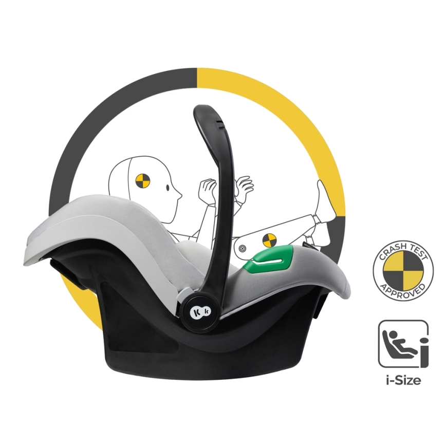 KINDERKRAFT - Kombinuotas vežimėlis 3in1 ESME Moonlight pilka + automobilio sėdynė MINK PRO