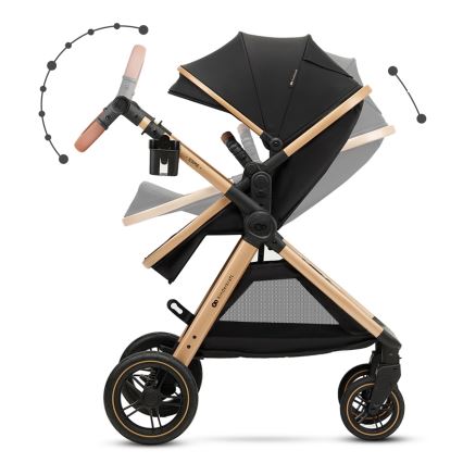 KINDERKRAFT - Kombinuotas vežimėlis 3in1 ESME Pure juoda + automobilio sėdynė MINK PRO