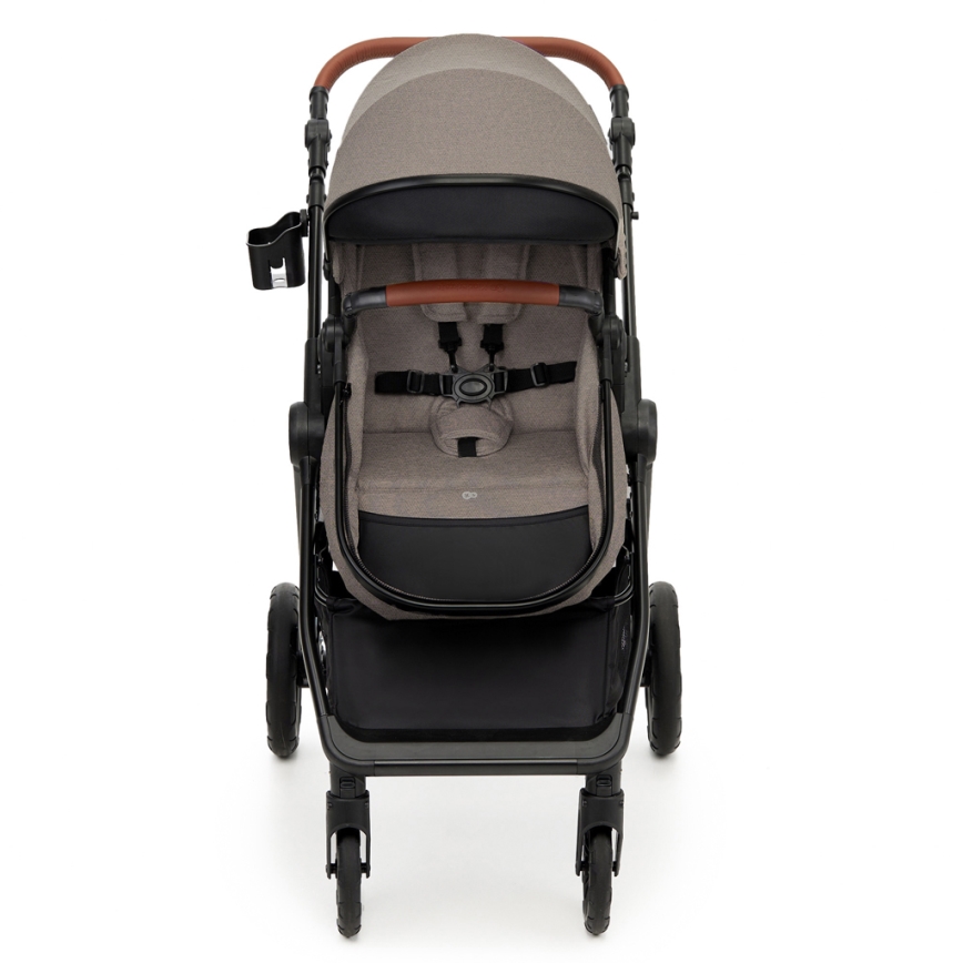 KINDERKRAFT - Kombinuotas vežimėlis 3in1 ESME Sand smėlio spalva + automobilio sėdynė MINK PRO
