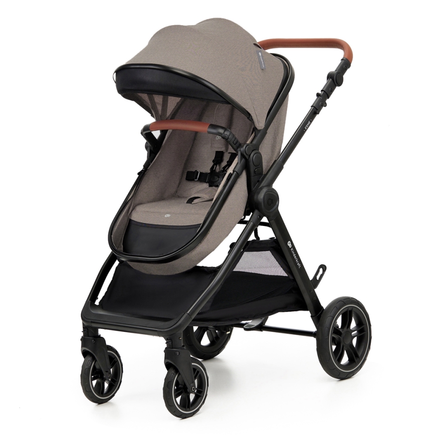 KINDERKRAFT - Kombinuotas vežimėlis 3in1 ESME Sand smėlio spalva + automobilio sėdynė MINK PRO